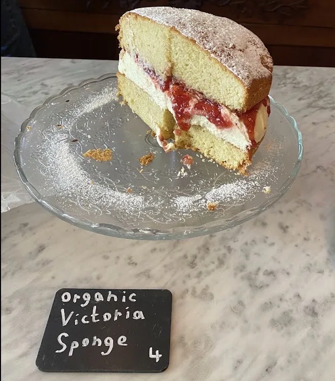 Victoria sponge cake on the Wardrobe counter